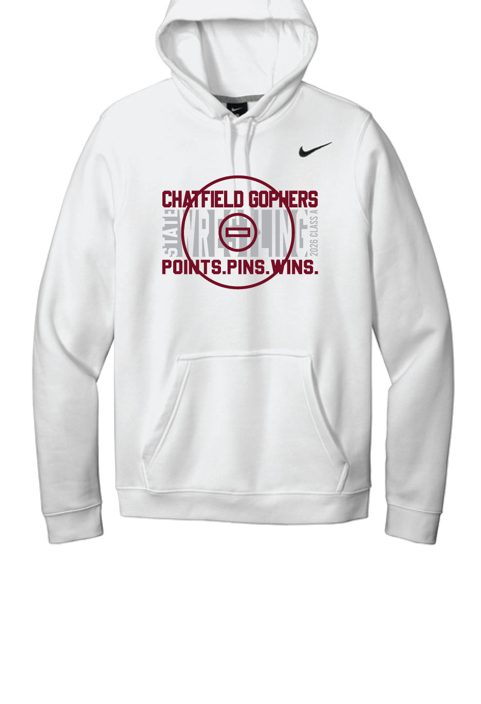 Chatfield Wrestling STATE Qualifiers Unisex Nike Hoodie-Deadline 2/22/26 - Image 2