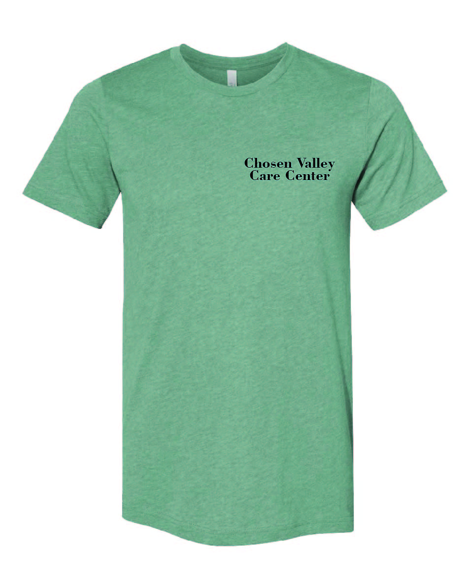 Chosen Valley Care Center Left Chest Unisex Tshirt - Image 3