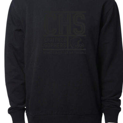 Chatfied Football Crewneck Black on Black