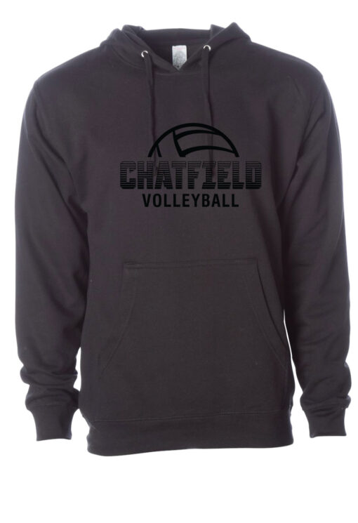 Chatfield Volleyball Hoodie-Black on Black-SS4500