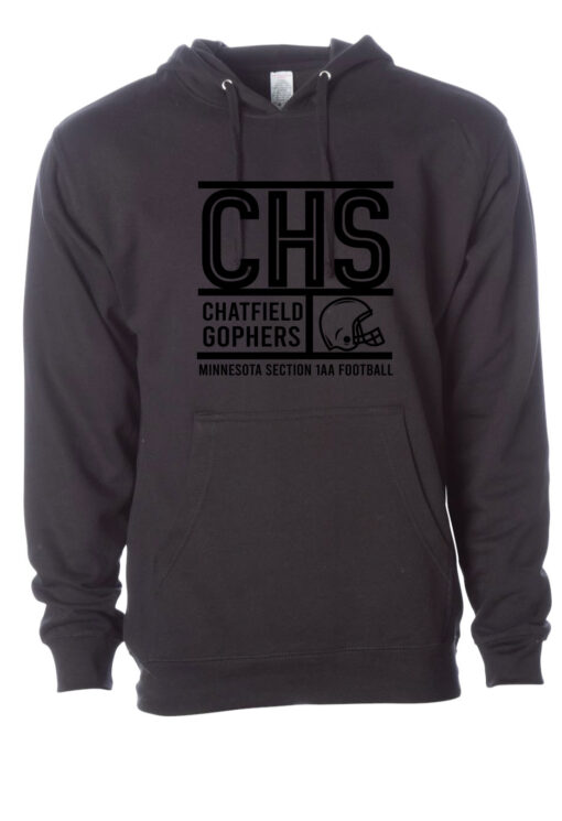 Chatfield Football Hoodie-Black on Black-SS4500