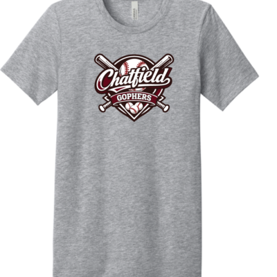 Chatfield Baseball Unisex Tshirt-Bat Design