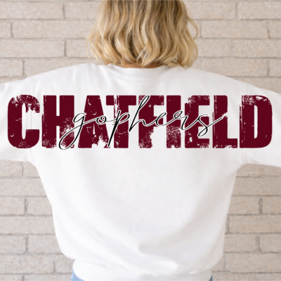 Chatfield Gophers Unisex Sweatshirt Large Logo Back