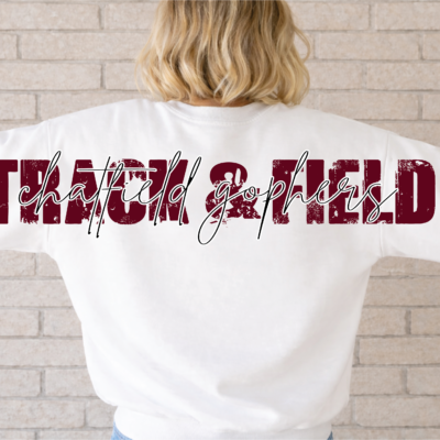 Chatfield Track and Field Unisex Sweatshirt Large Logo Back