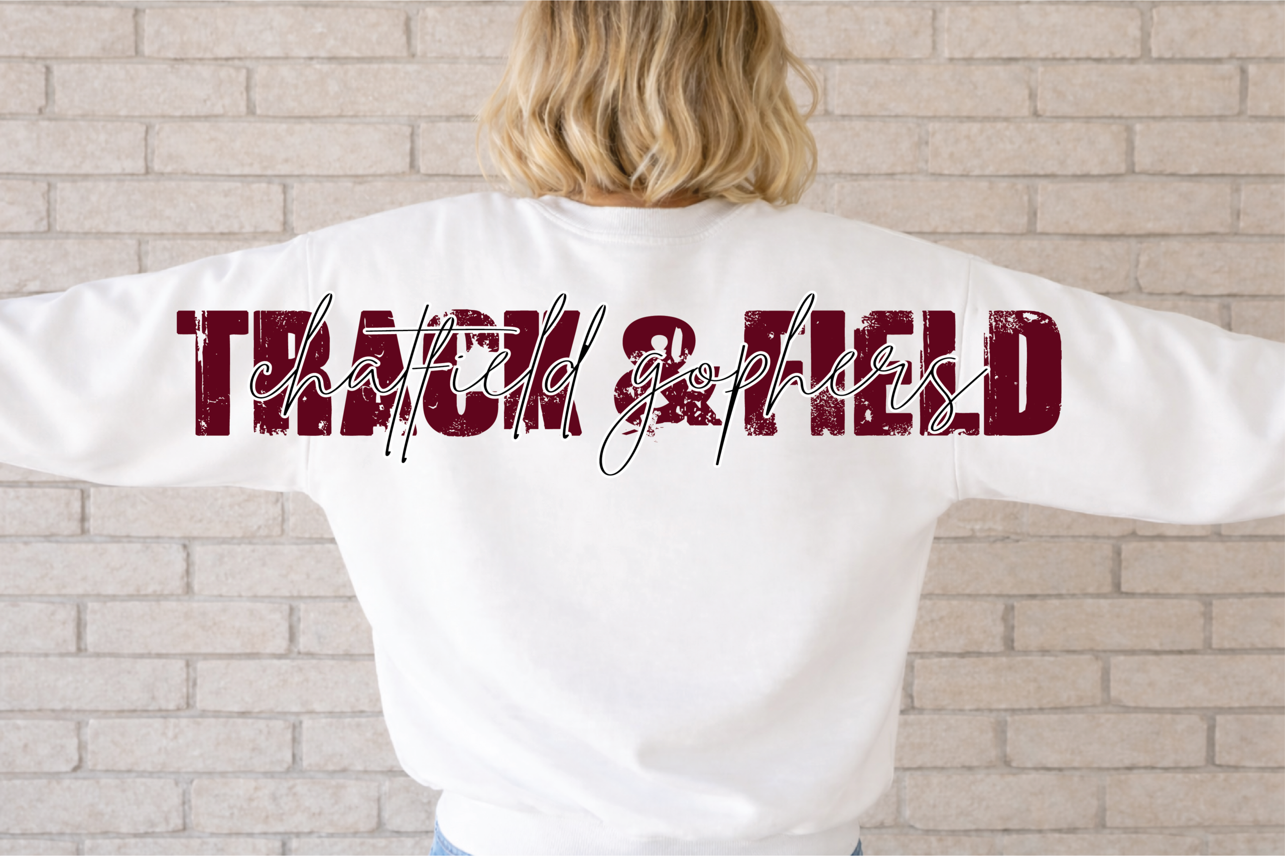Chatfield Track and Field Unisex Sweatshirt Large Logo Back