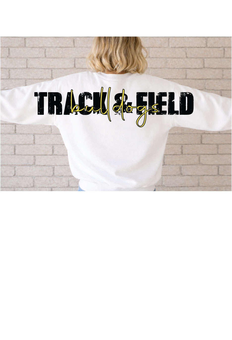 PEM Track and Field Unisex Sweatshirt Large Logo Back
