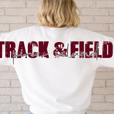Pine Island Track Unisex Sweatshirt Large Logo Back