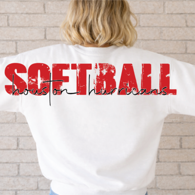 Houston Softball Unisex Sweatshirt Large Logo Back