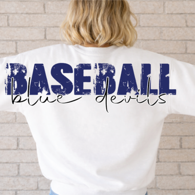 UW-Stout White Baseball Unisex Sweatshirt Large Logo Back
